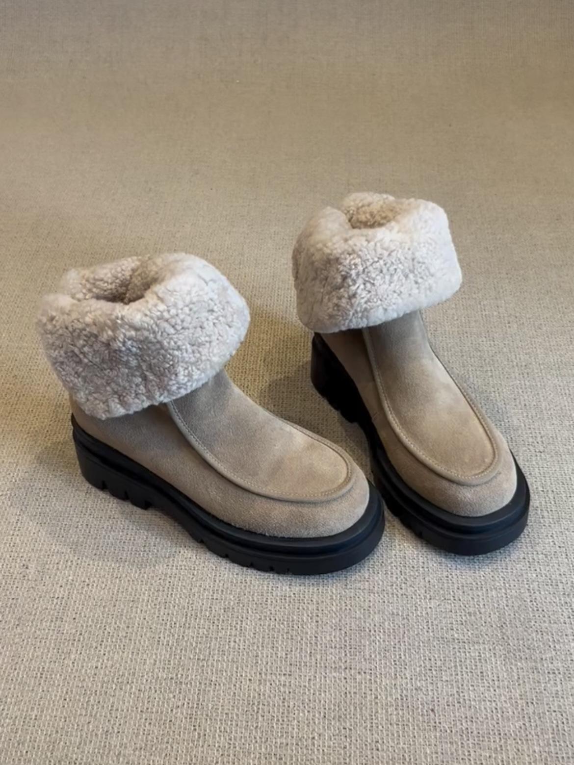 

Замшевые матовые зимние новые универсальные термо ботинки с застежкой-молнией сзади короткие зимние ботинки 35 хаки