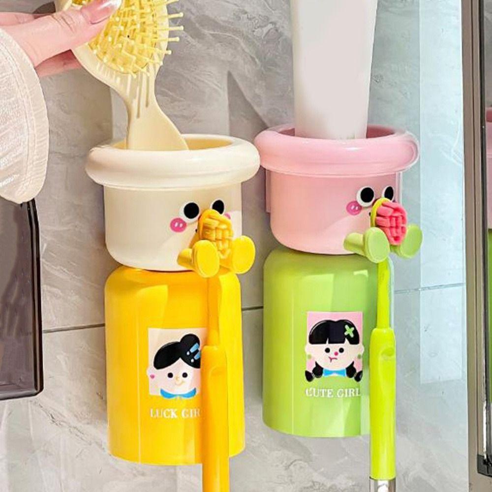 Dopamine Magnetic Toothbrush Cup Holder Punch Free Children's Toothbrush Cup Set  Bathroom