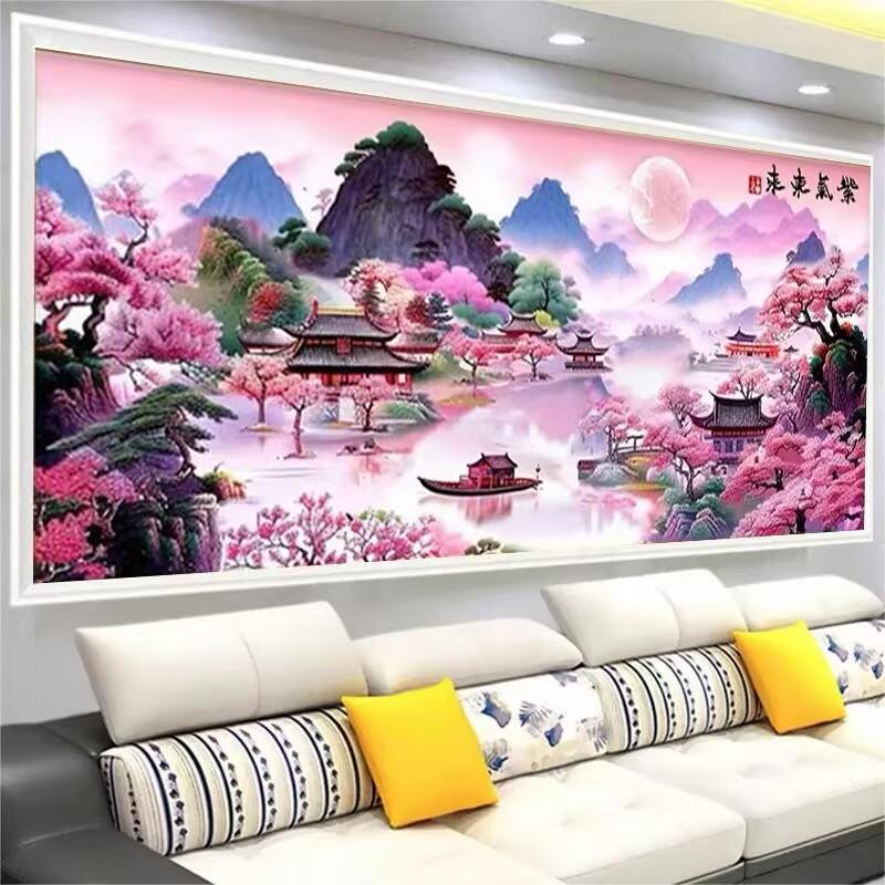 Purple Gas East To 5D Diamond Painting Full of Diamond Mosaic Art New Point Diamond Cross-stitch Living Room Landscape Crystal Diamond