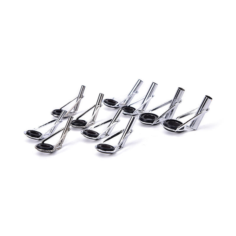 80Pcs 10Sizes Steel Fishing Rod Pole Guide Tip Top Ring Eye Repair Kit Black