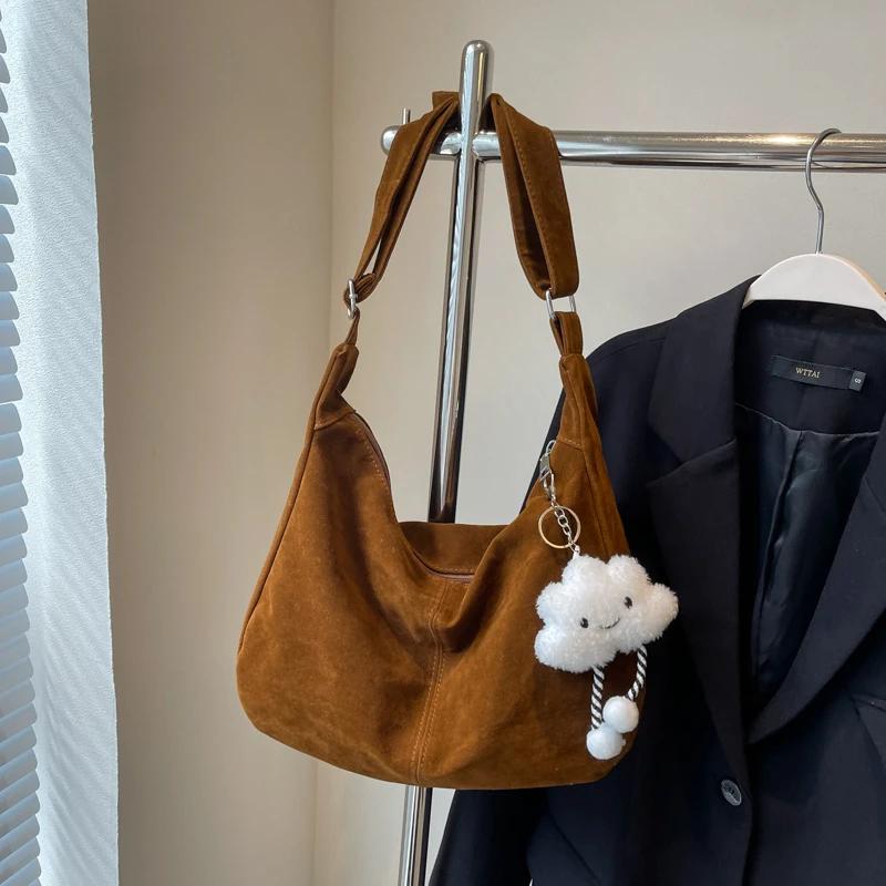 Matte Women's Crossbody Bag  Large Capacity  Pendulum Shoulder Bag  Niche Small Design  Retro