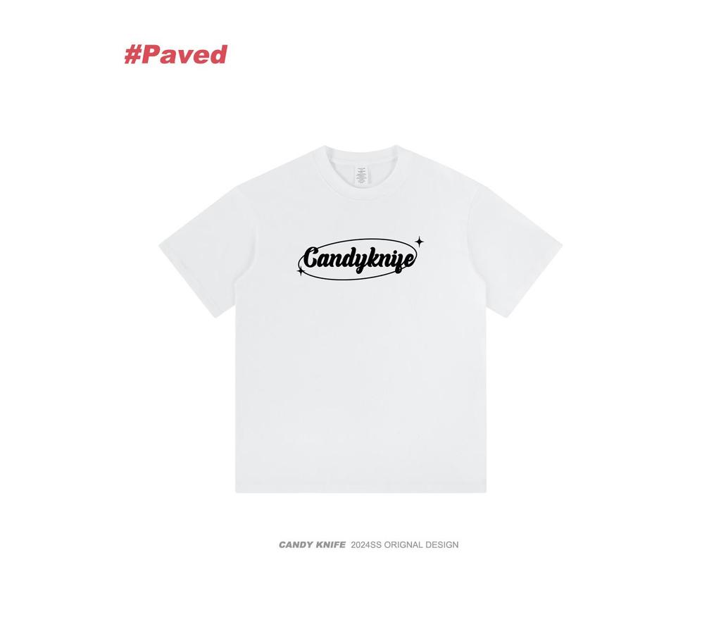 Unisex Japanese Retro Ring Letter Cotton Tee - Summer 2024 Collection