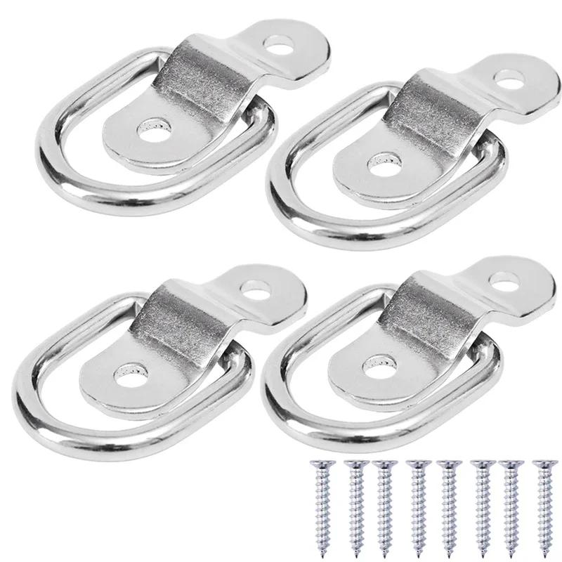 2/4Pcs D-Ring Fixing Rings Trailer Suitable for Van Truck Horse Box Boat Rope Car Fastener Clips, Hardware Accessories