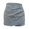 Denim Skorts for Women High Waisted Faux Wrap Short Skirt