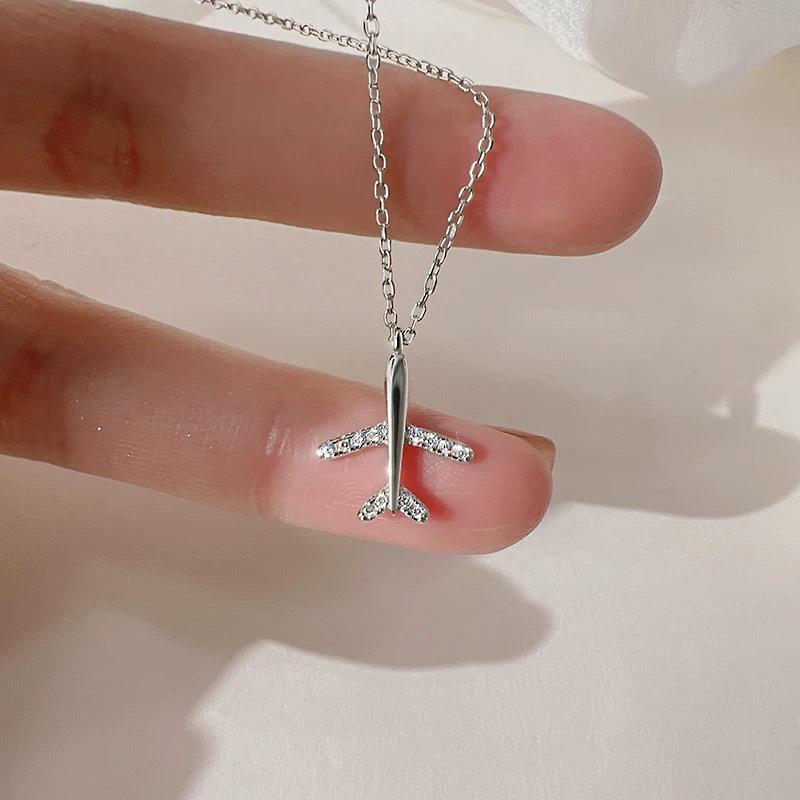 Beixi Silver Airplane Necklace: 2024 New Style S925 Sterling Silver Luxury Clavicle Chain for Women