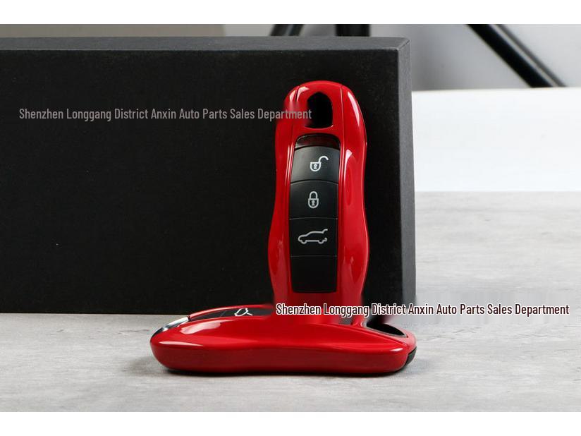 Guscio chiave rosso carminio per Porsche: Cayenne, Macan, 718, Panamera, 911