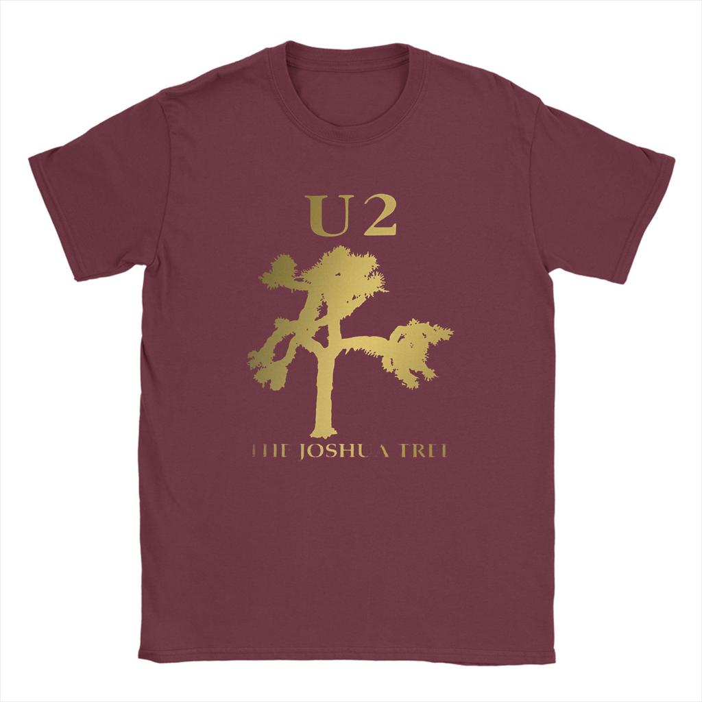 Men U2 Band T Shirts Premium Joshua Tree Cotton Clothes Crazy Short Sleeve Round Collar Tees Party T-Shirts