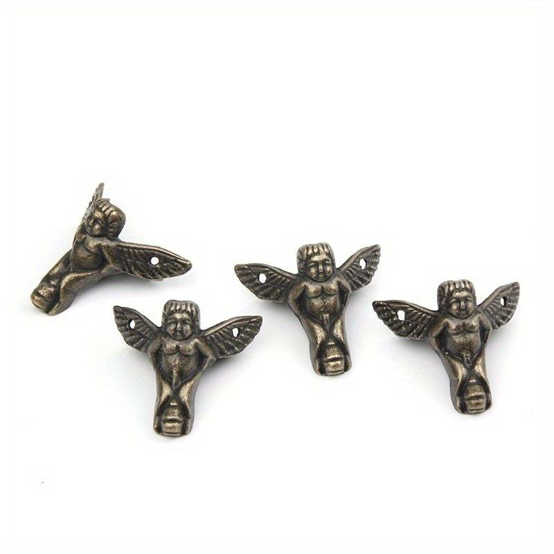 

12 шт./лот Античная бронза Ангел Подарочная коробка Деревянный кейс Уголок Защитник Декор для мебели 12pcs