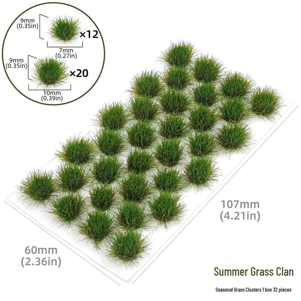 Seasonal Grass Clumps for Model Building and Simulation Turf Lawn DIY Projects