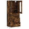 Highboard in Smoked Oak Finish 69.5 x 34 x 180 cm Particleboard