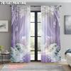 2pcs, Upscale Curtains 2D Print Light Purple & White Peonies 100% Polyester (without Rod) Decorations Inside Ldeal for Bedroom,