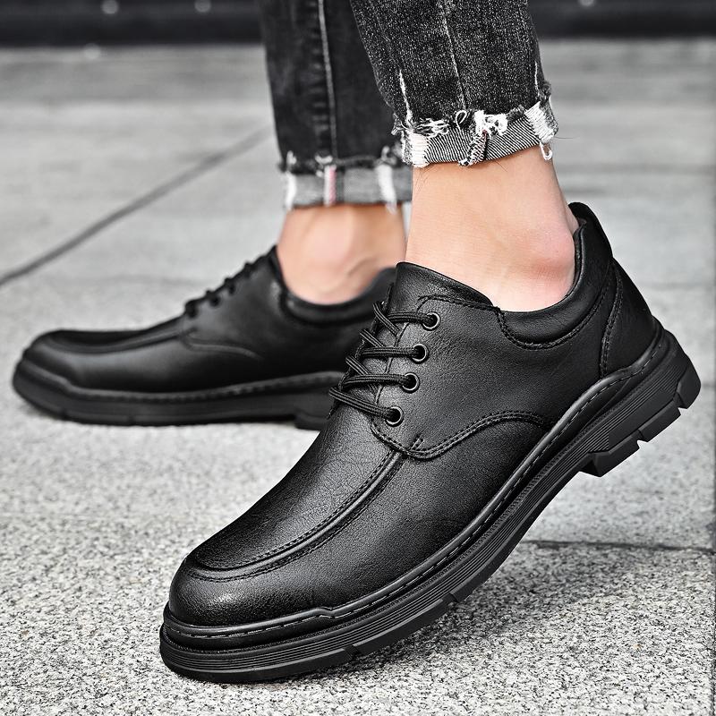 Fashion Handmade Men's Leather Shoes Retro Classic Luxury Style Leisure Business Office Dress Up Party Elegant Adult Shoes Black