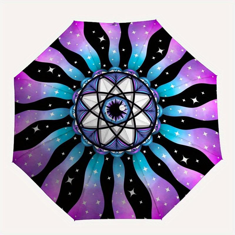 1pc Psychedelic Cosmic Eye Mandala Umbrella with Plastic Handle,Suitable for All Seasons Home Travel Outdoor UmbrellaM1250