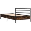 Bed Frame Smoked Oak 75 x 190 cm Wood Based Panel and Metal