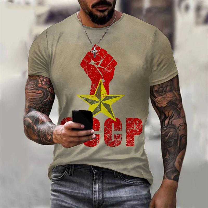 Summer New Russia CCCP T-Shirts USSR Soviet Union 3D Print Men's Women Short Sleeve T Shirt Harajuku Y2k Tops Tees Kids Clothing