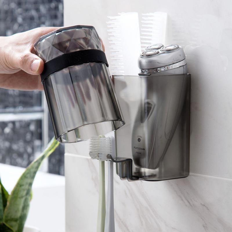 1pc Toothbrush Holder Rack with Cup Toothbrush Case Cover Facial Cleanser Toothpaste Holder