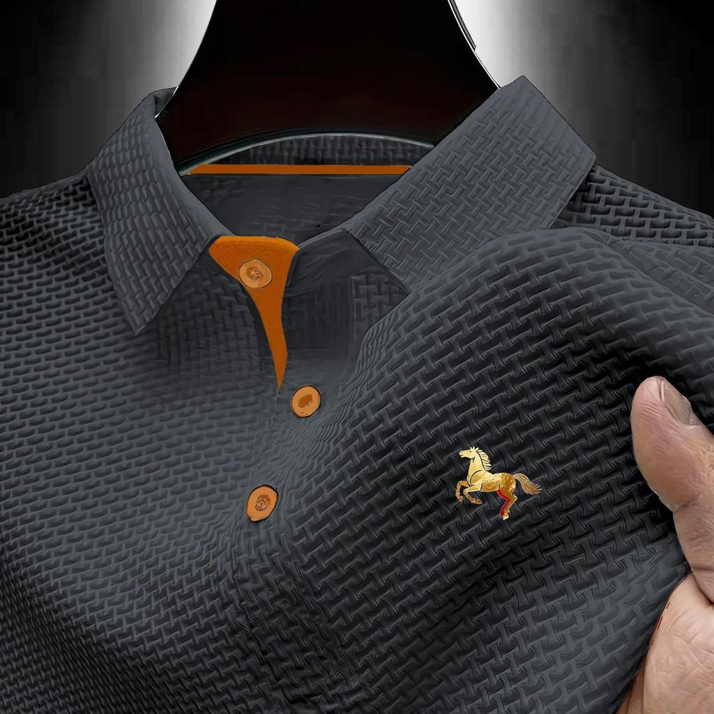 Koszulki Polo dla Mężczyzn - Biznesowe Casualowe Polo z Kołnierzykiem, Oddychające Krótkie Rękawy, Praca, Golf, Topy na Wszystkie Okazje