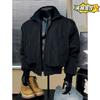 Navy Blue Ma1 Flight Jacket Men's Spring and Autumn High-end American Stand-up Collar Cleanfit Short Shoulder Jacket