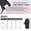 TaoTech Snowsaurus Mitten Gloves with Wrist Guards for Men and Women, Five-Finger Ski Gloves with Protectors and Inner Fingers (L, Dark Green)