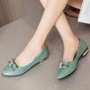 Single-shoe Women's Casual Pointy Women's Shoes with Shallow Mouth  Low Heel  Thick Heel and Soft Leather Flat Bottom In Spring and Autumn