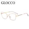 Fashion Cat Eye Reading Glasses Women Thin Metal Frame Rose Gold Prescription Eyewear Custom Made Optical