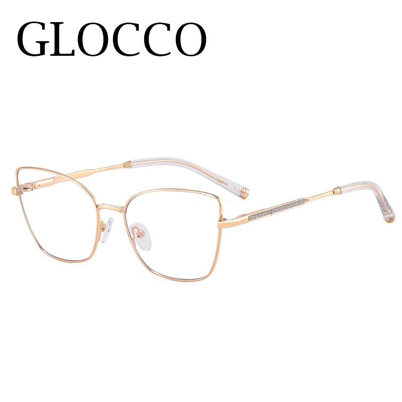 Fashion Cat Eye Reading Glasses Women Thin Metal Frame Rose Gold Prescription Eyewear Custom Made Optical