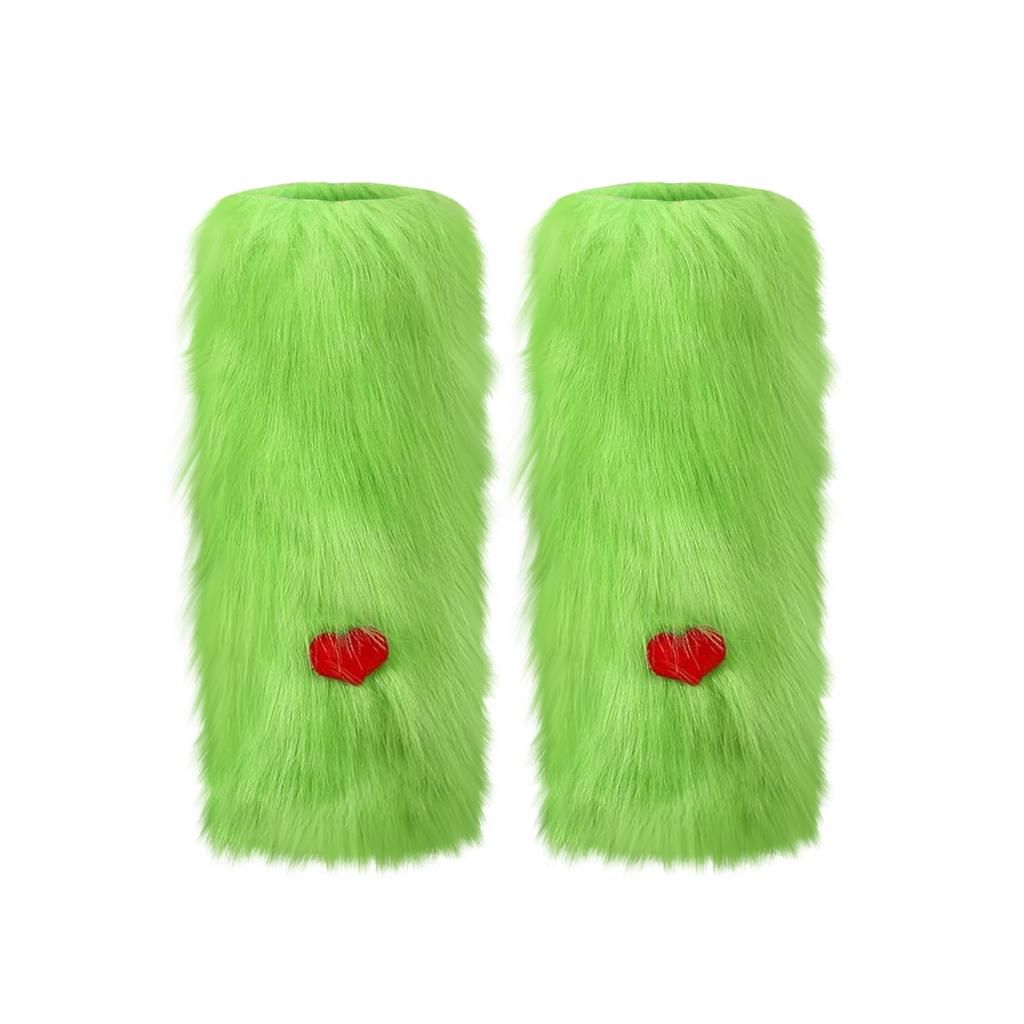 Women's Christmas Furry Socks Love Winter Plush Boot Covers