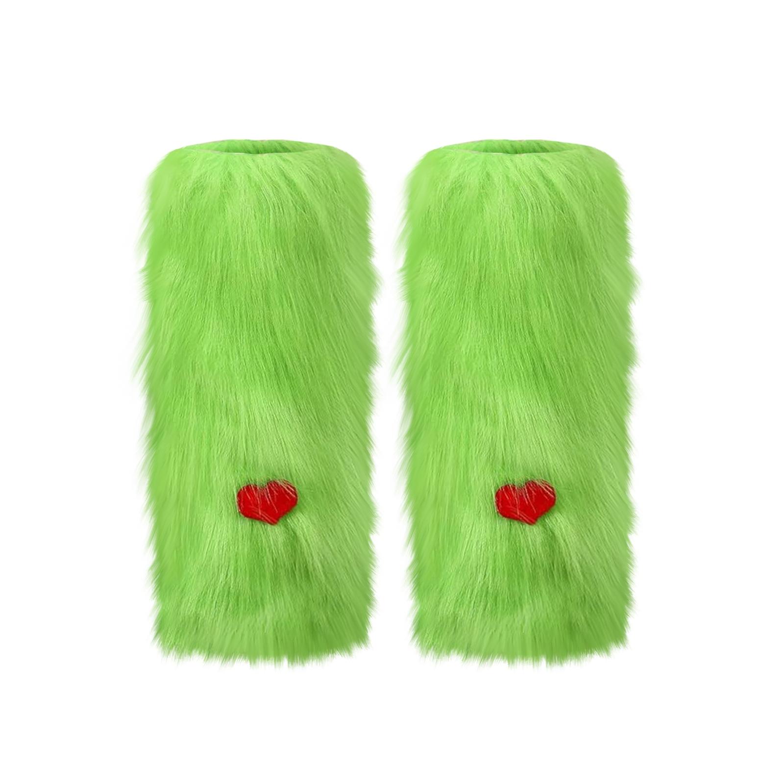 

Женские рождественские пушистые носки Люблю зиму Плюшевые чехлы для ботинок One Size зелёный