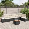 VidaXL 7-piece Garden Sofa Set with Cushions In Black Polished Rattan and Acacia 3347964