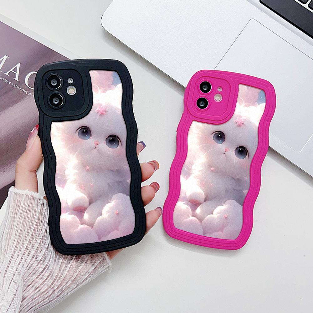Mobile Phone Cases for iPhone 11 13 XR 15 Pro Max 12 14 Pro Max Case iPhone 16 7 Plus 8 Plus XS Max Big Wave Solid Color Cartoon Anti-drop Waterproof