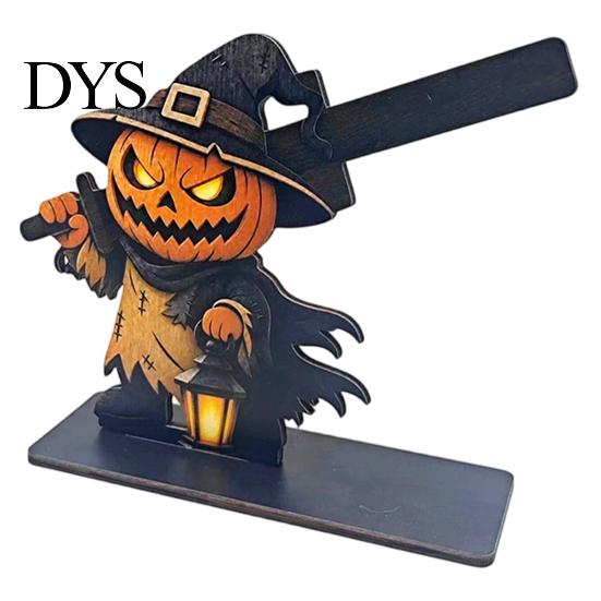 Skull Skeleton Ornament Halloween Wooden Napkin Holder, Ghost Pumpkin Cat Bat Tissue Dispenser, Waterproof Stand Tabletop Organizer Decor for