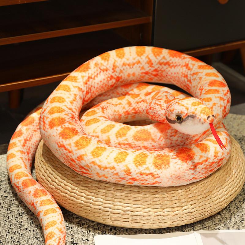 Simulation Giant Python Plush Toy Long Snake Yellow Orange Green Python Plush Toy Decorated House Holiday Decoration Trick Props