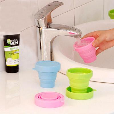 Folding Water Cup Silicone Folding Mini Water Cup With Lid 200 ML Telescopic Collapsible Drinking Cup Outdoor Travel Water Cup