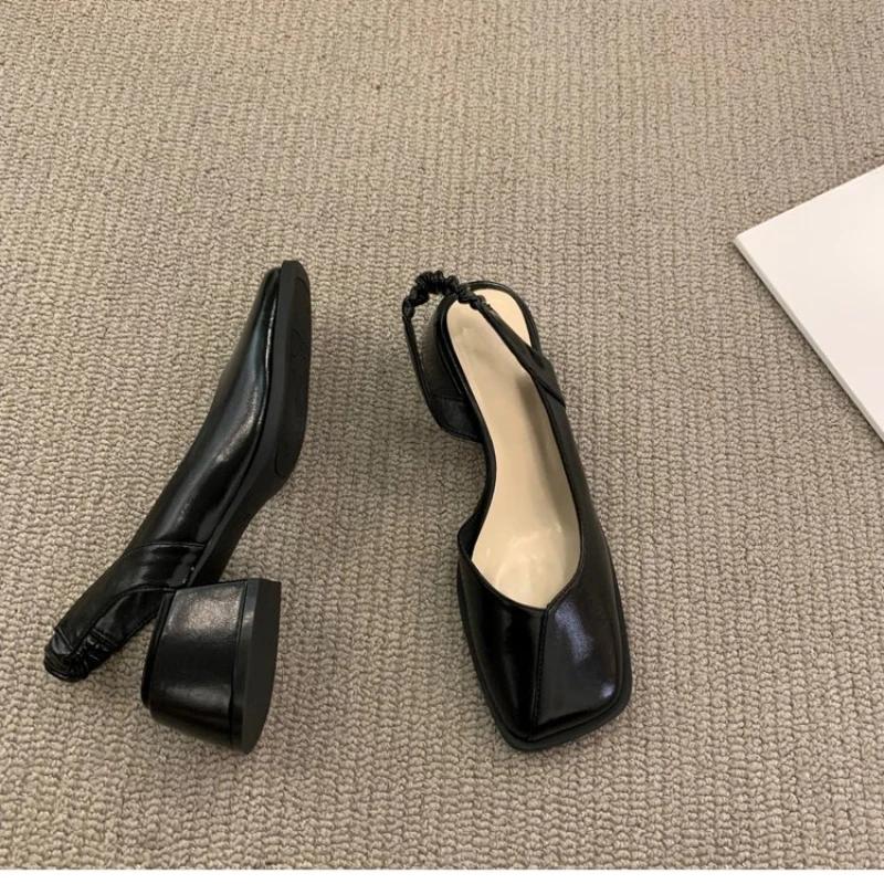 

Летние женские сандалии с квадратным носком, модные женские босоножки с эластичной резинкой, женские туфли на плоской подошве для вечеринок 35