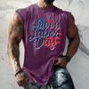 Men Sleeveless Tank Top Casual Loose Fit Muscle Shirt Summer Workout Athletic Gym Shirt Printed Graphic Tank Top for Outdoor Activities