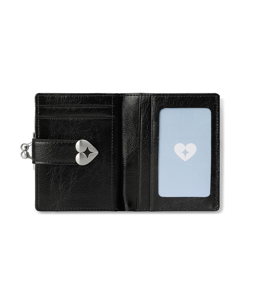 Fennec Crinkle Hearty Frame Bridge Wallet - Black
