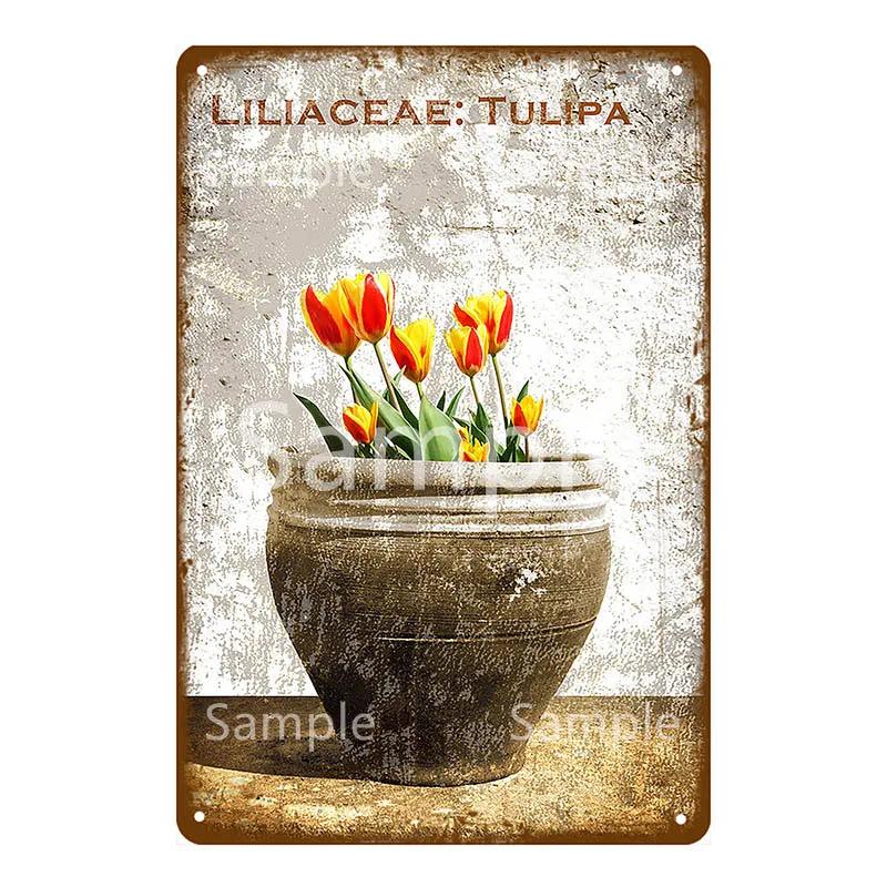 Enjoy Our Garden Kitchen FLowers Metal Tin Sign Farmhouse Home Retro Wall Painting Art Decor Beer Wine Farm Party Poster YL