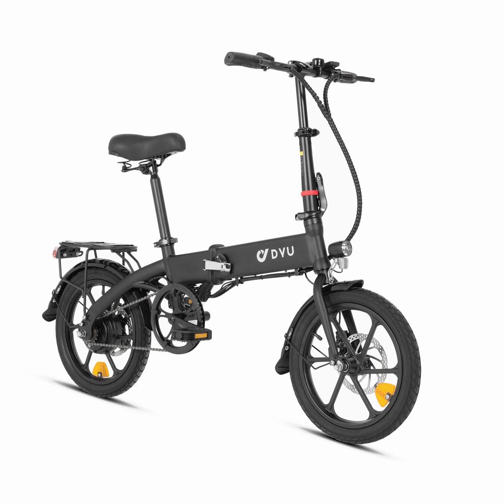 DYU A1F Pro Folding Electric Bike 250W, 36V 7.5Ah, 25KM/H Max Speed, 16-Inch Wheels, Pedal Assist, Disc Brakes, Urban Commuter E-Bike for Adults