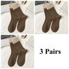 3 Pairs Women's Mid-calf Socks for Autumn and Winter Warmth