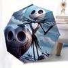 1 Auto Open Jack Skellington, Heart Themed Colorful 8-rib Portable Umbrella for Men and Women, A Compact Commuting Companion Suitable for Da