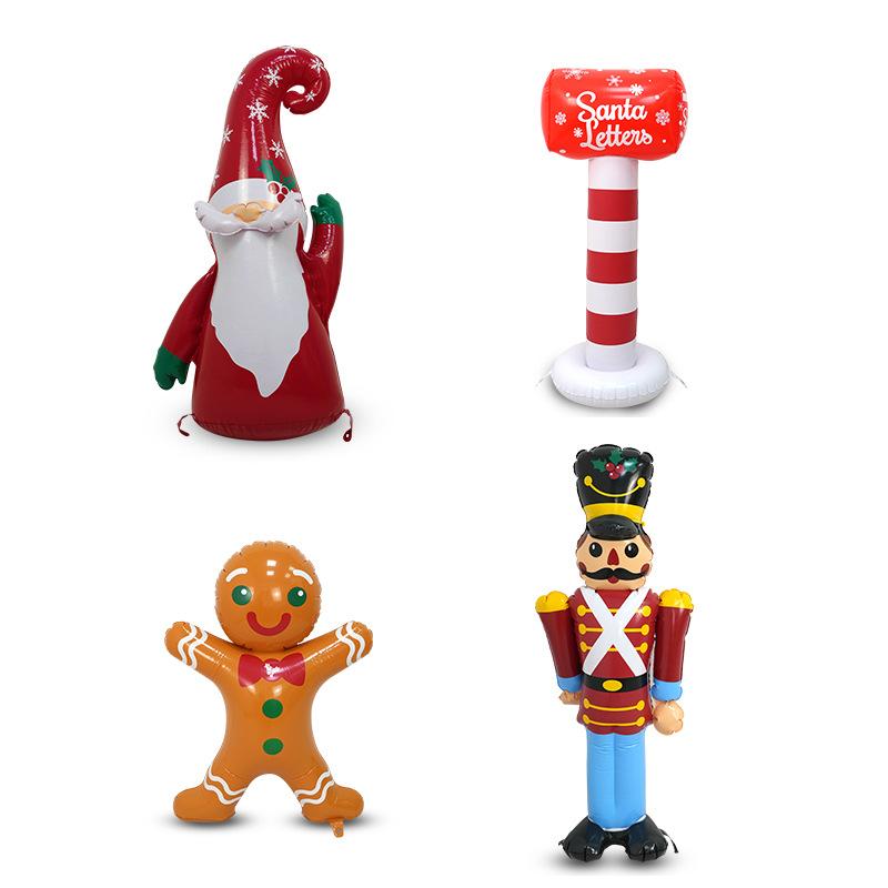 Christmas Inflatable Toys Cartoon PVC Inflatable Santa Claus Decoration Gingerbread People Christmas Eve Decoration Supplies