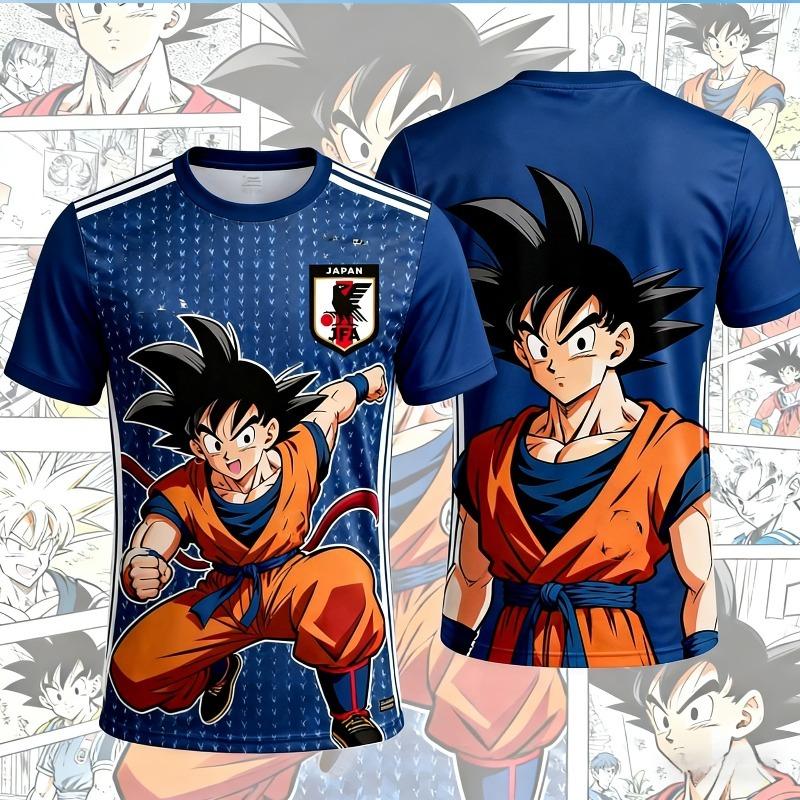 New Bandai Japanese Anime Dragon Ball Son Goku X Japan National Team Soccer Jersey Men's Sports