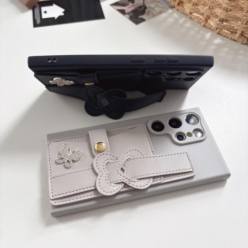 Wristband Holder Flip Wallet Bags Silicone Phone Case For Samusng Galaxy Note 9 10 Plus S8 + S9 S10 Plus S8+ S9+ S10+ Soft Cover
