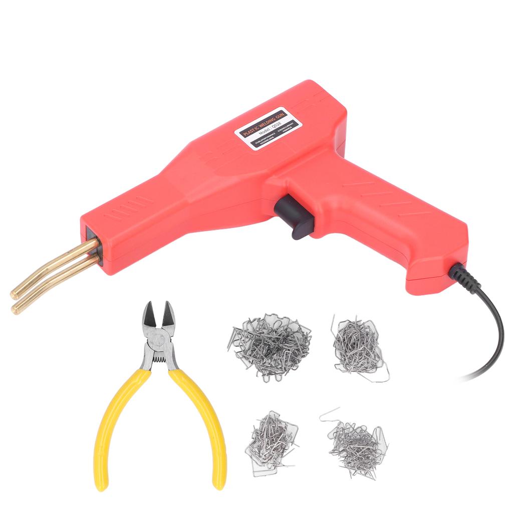 50W Car Bumper Repair Welder Kit Plastic Welding Machine with Plier Staples Red for Cars Motorcycles