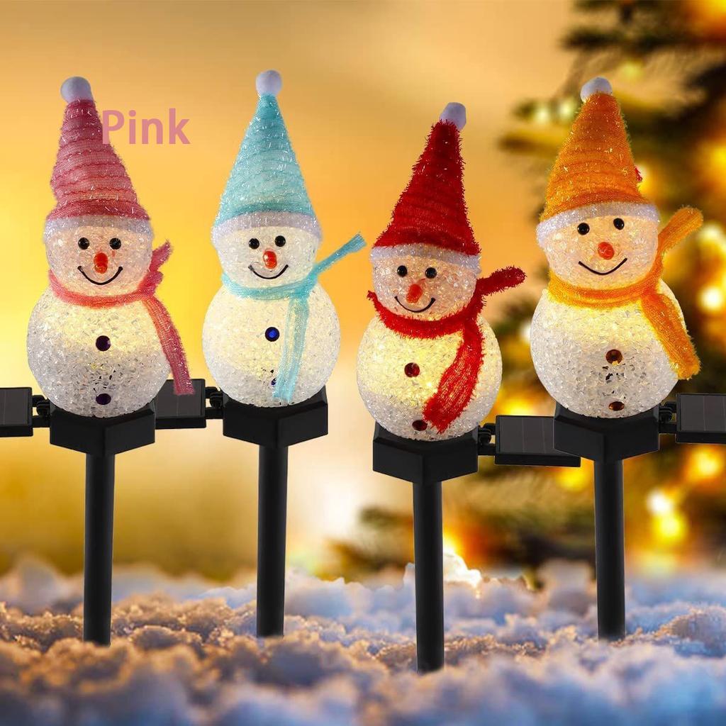Solar Christmas Snowman Lights Garden Atmosphere Decorative Lights Waterproof Resin Garden Lights Landscape Lights Lawn Floor Insert Lights