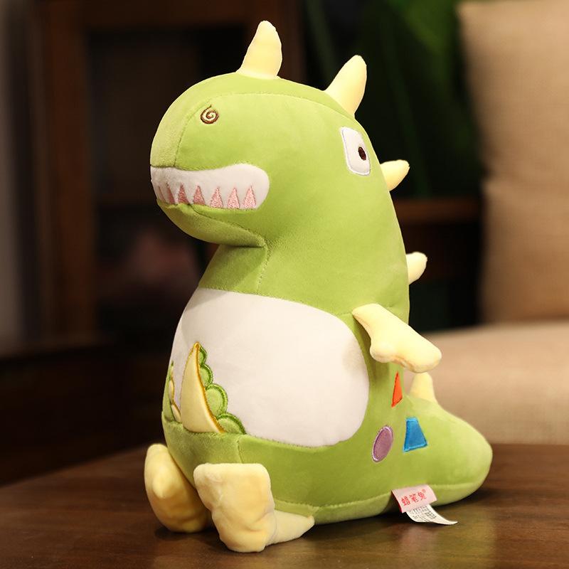 

Cute geometric dinosaur doll plush toy girl bed sleeping pinch pillow children soothing doll rag doll 40Cm with foot (0.25kg)