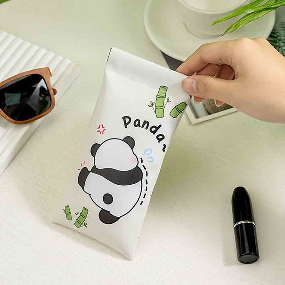 Leaf Spring Bag Lipstick Storage Bag Panda Glasses Bag Simple Makeup Bag  Travel
