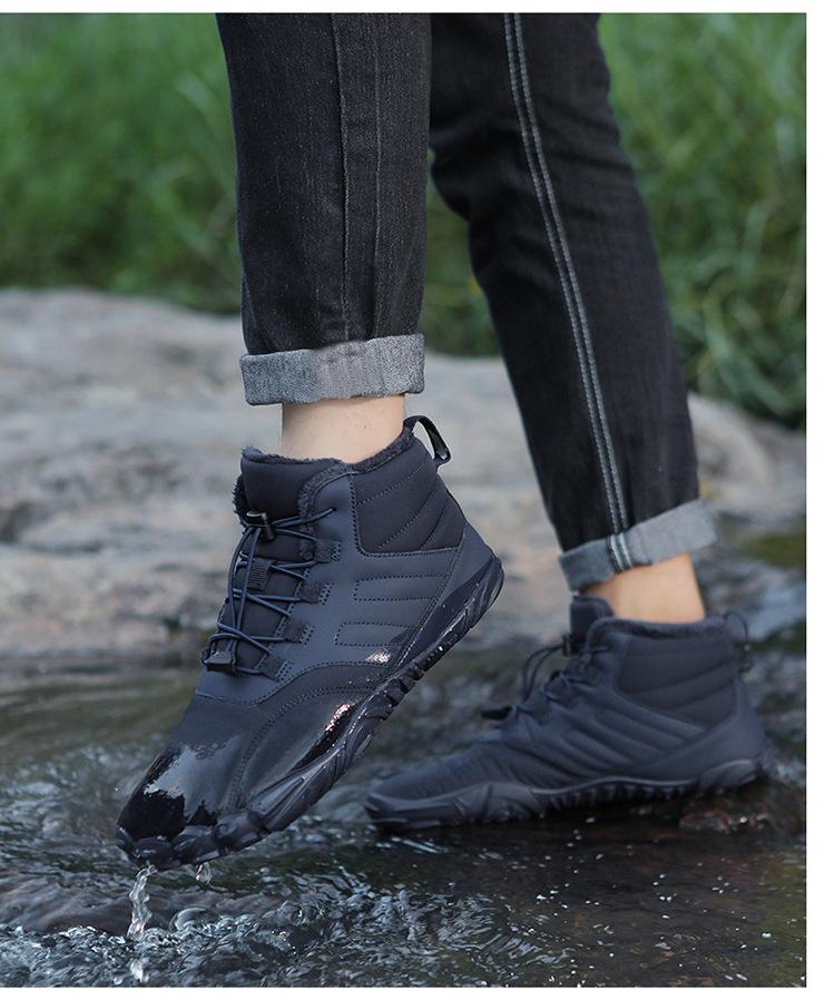 Herren Winter Warme Mid-Cut Baumwoll-Wanderschuhe - Wollgefüttert für Outdoor-Freizeit