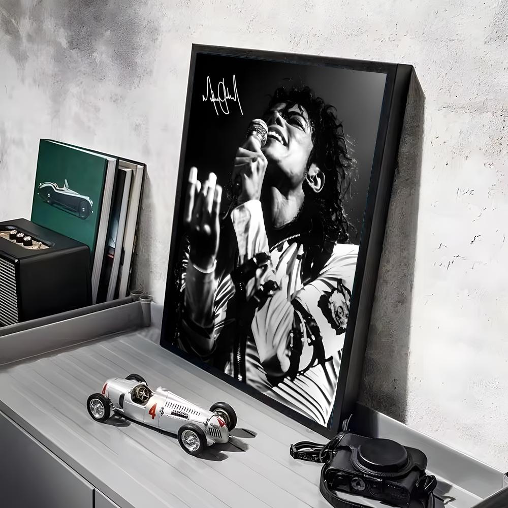 M-Michael J-Jackson Sänger Poster Aufkleber Gemälde Wandbild HD Wandaufkleber für Schlafzimmer Wohnzimmer Zuhause Selbstklebende Dekoration Geschenk