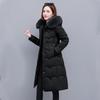 New Cotton-padded Women's Medium and Long Styles, Thickened, Slim, Thin and Warm, Fashionable Big Fur Collar Cotton-padded Women's Clothes